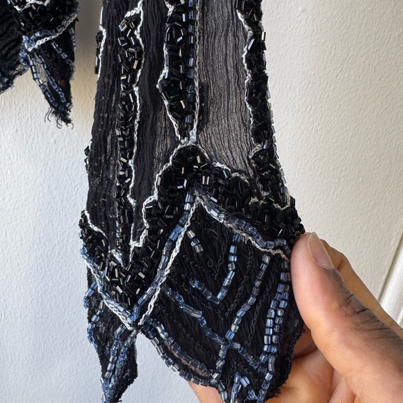 Vintage For Joseph Sheer Embellished Silk Top Sz S - Picture 14 of 16